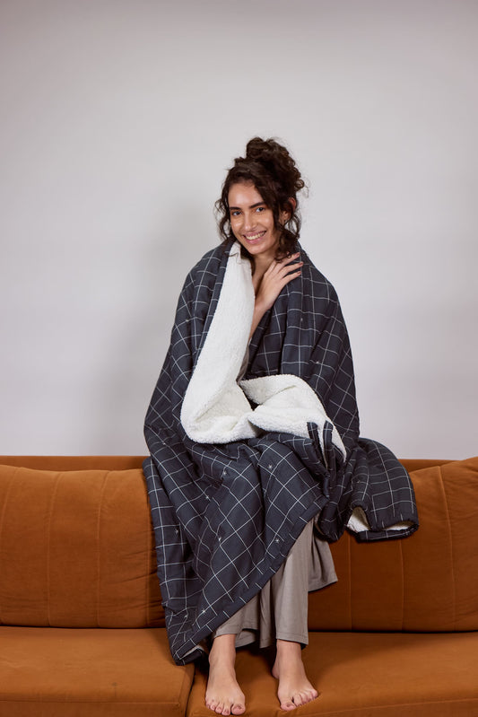 Fine Checks - Sherpa Blanket