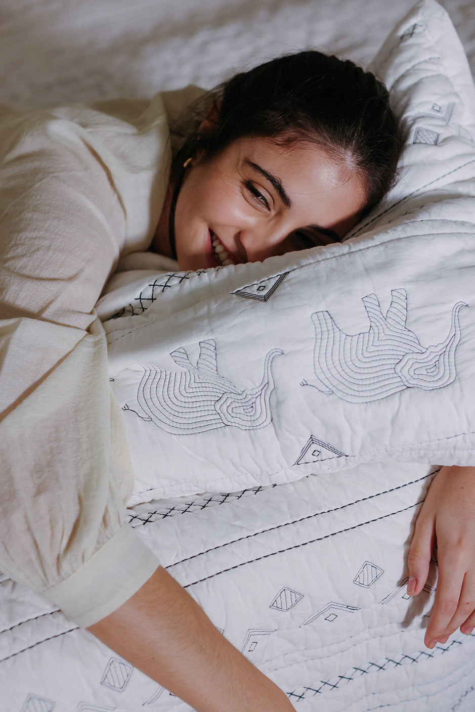 Threaded Elephant - Quilted Bed Spread Set