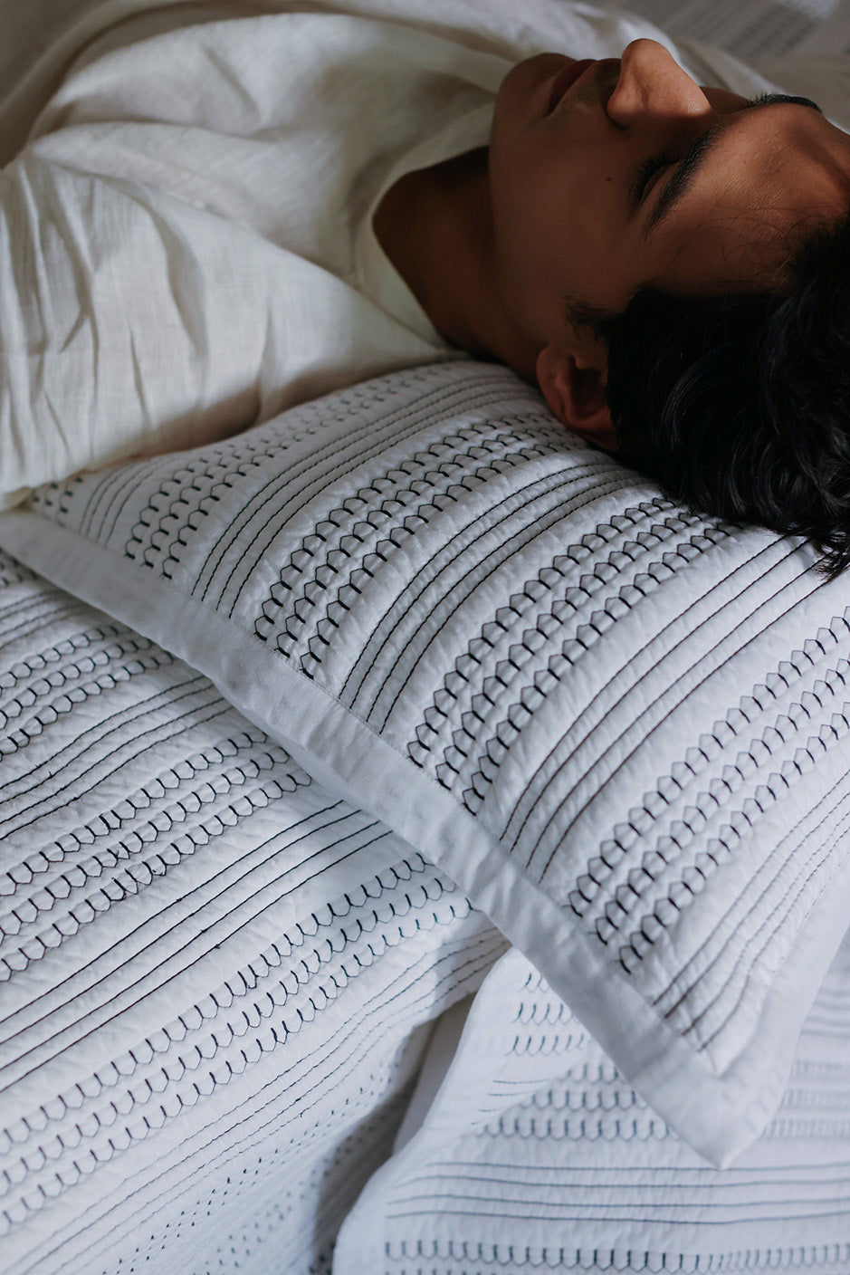 Blue Lines - Quilted Bed Spread Set