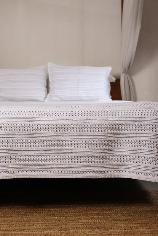 Blue Lines - Quilted Bed Spread Set