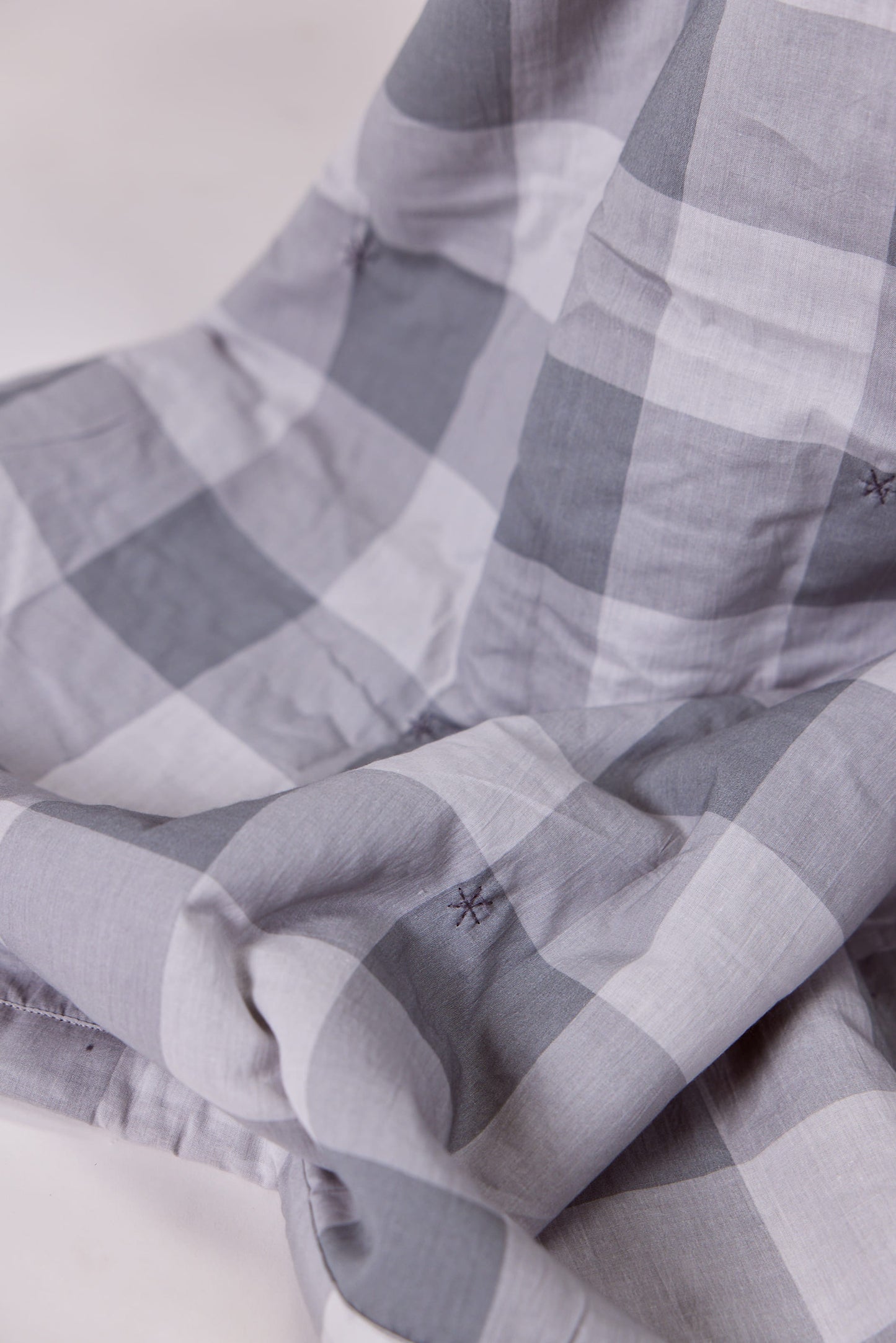Charcoal Gingham - Sherpa Blanket